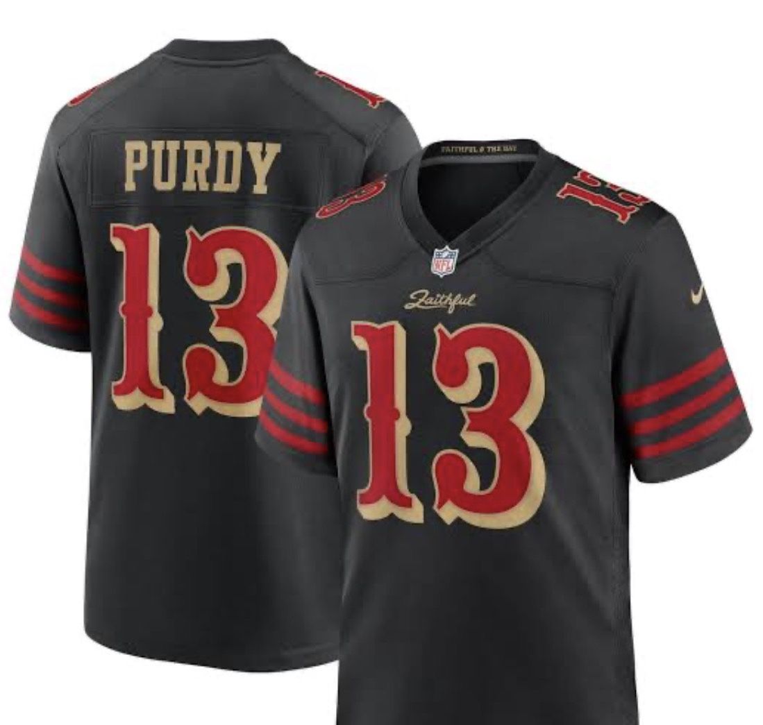 San Francisco 49ers Purdy Football Jersey Mens Black Faithful Black