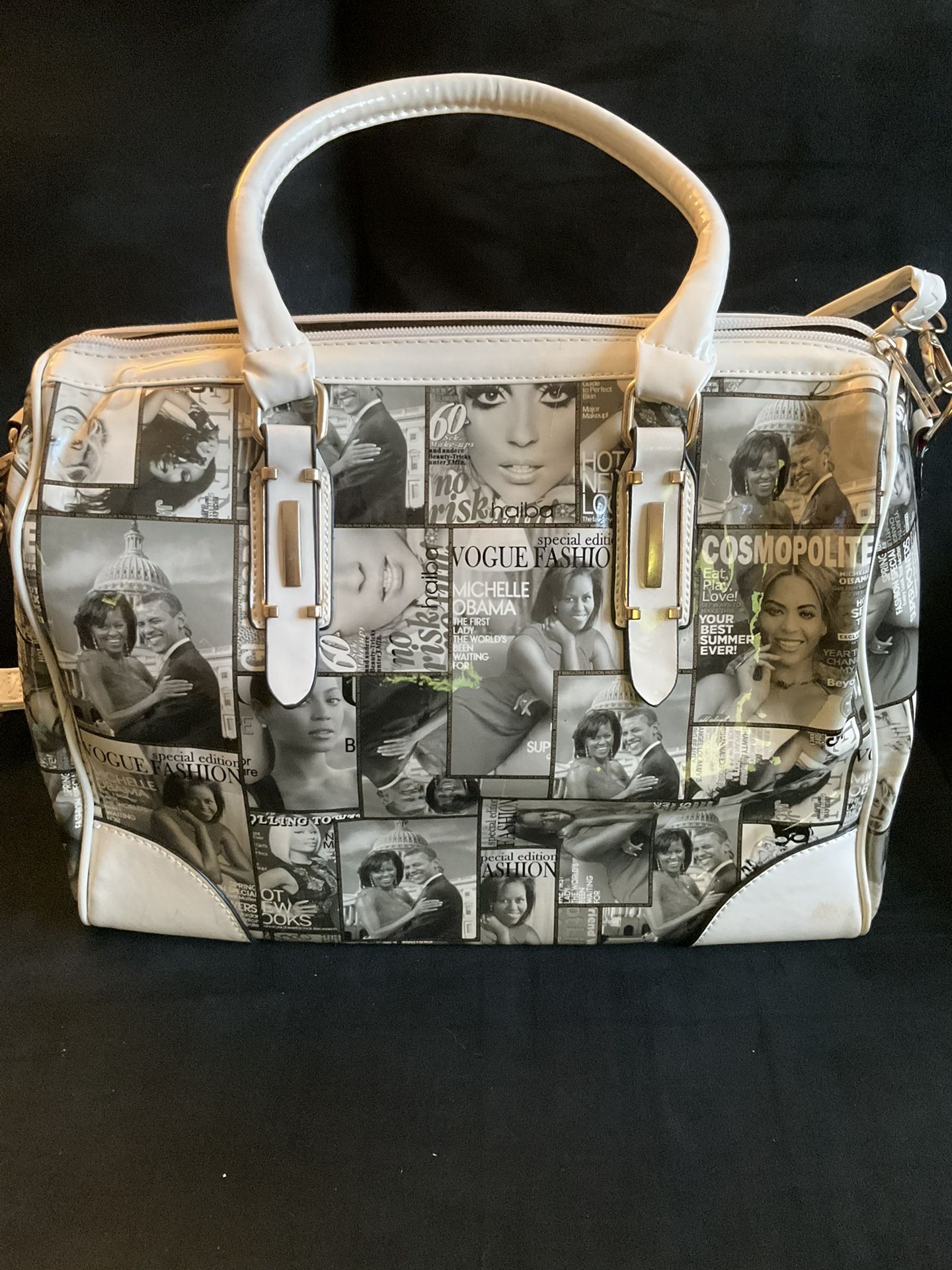Famous Women Magazine Print Purse Tote Bag