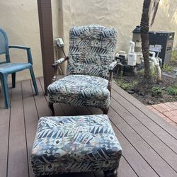 Playing Card Chair And Ottoman