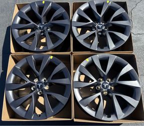 20” Tesla model X charcoal wheels rims factory oem staggered