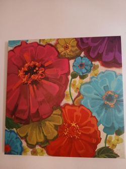 Very colorful artwork, non framed on canvas.