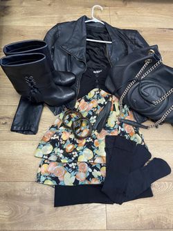 Coach Legra black leather tassel fold over ankle booties 7.5 M 4” heel