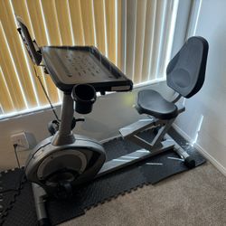 Recumbent Exercise Bike with Laptop Tray