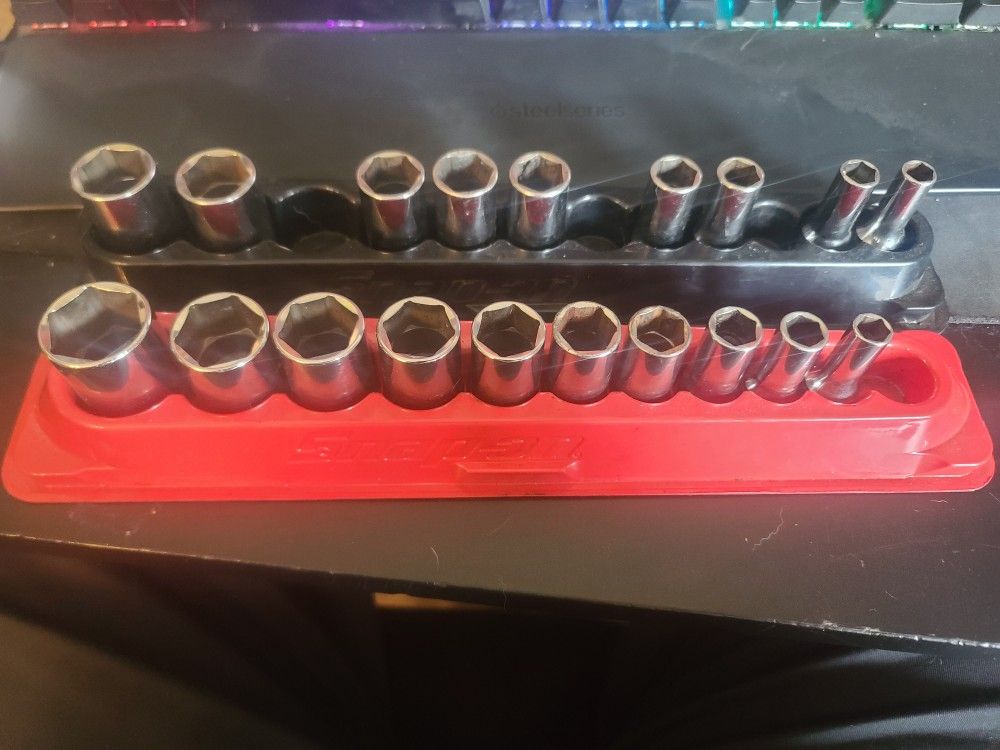 Snap On 3/8 Semi Deep METRIC AND SAE SETS Missing 4 Sockets.