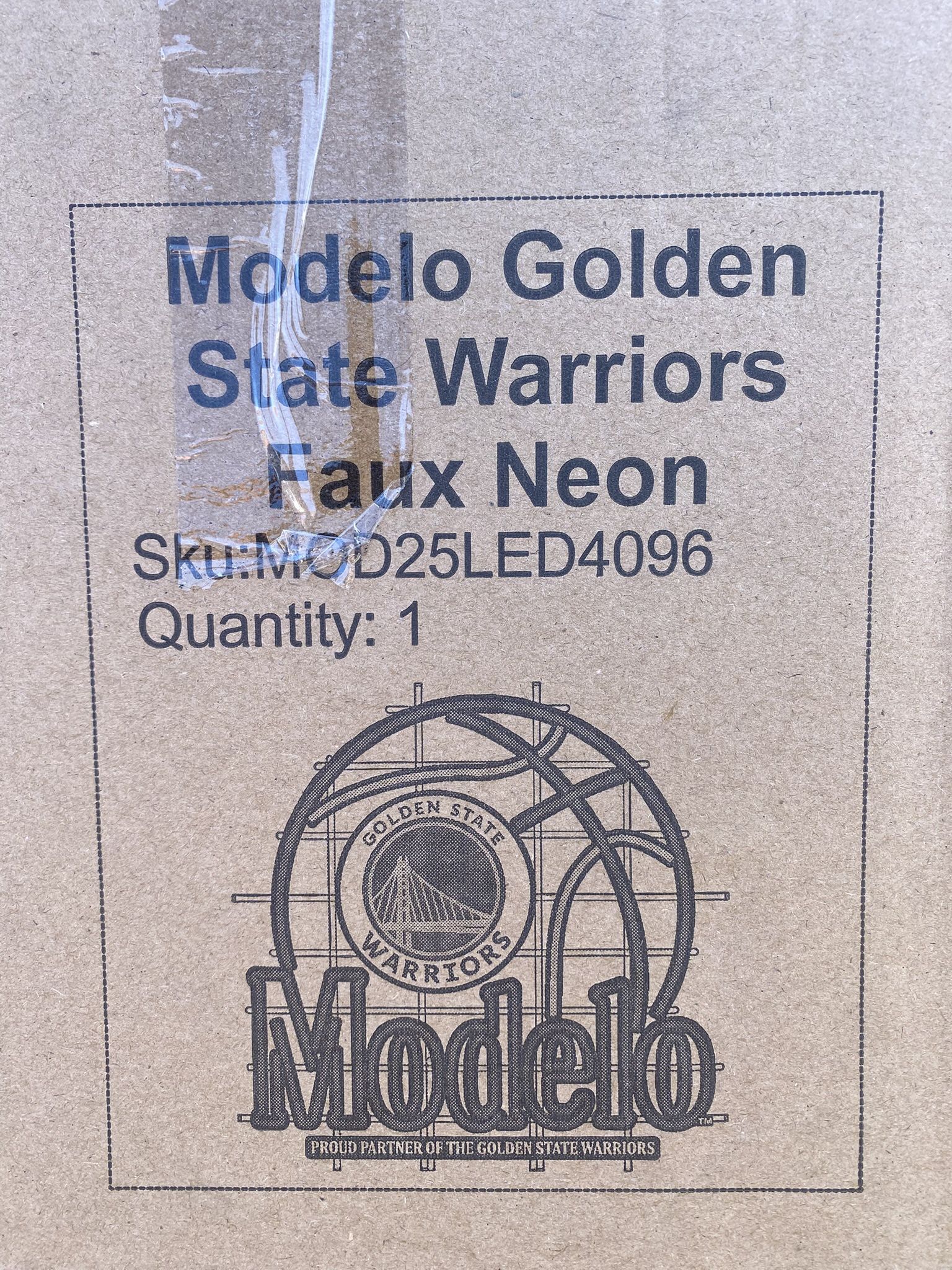 Warriors Faux Neon Led Sign