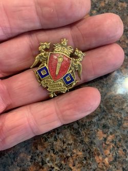 Vintage brass enamel cross of arms piece need tiny hole to be a pendant