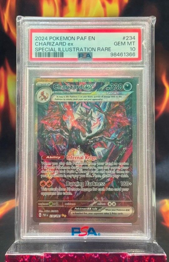 CHARIZARD ex
SPECIAL ILLUSTRATION RARE PSA 10 GEM MINT Scarlet & Violet Paldean Fates