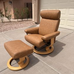 Ekornes Stressless Orion Recliner And Ottoman, Copenhagen 