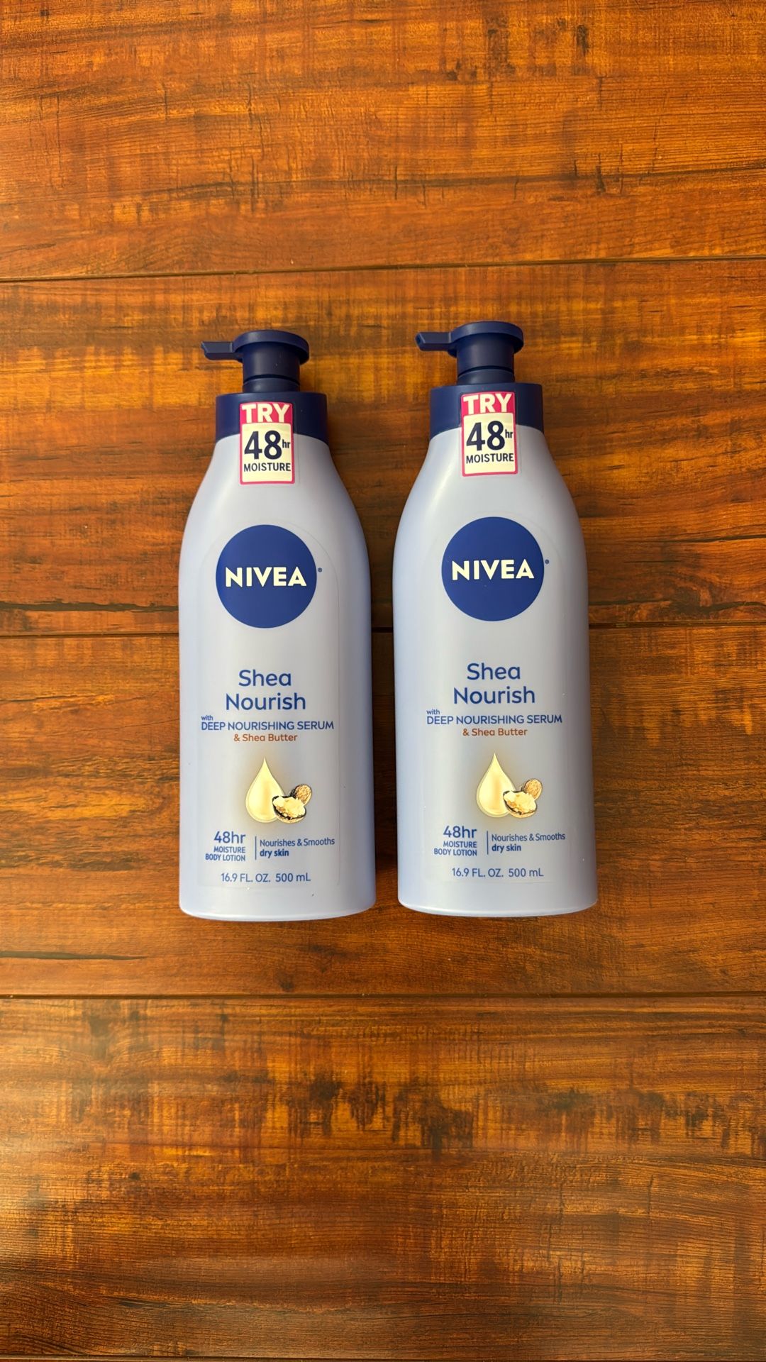 Nivea SHEA NOURISH With Deep Nourishing Serum; 48 Hr Moisture Body Lotion; Nourishes And Smooths Dry Skin: Shea Butter 16.9 oz Each (2 For $$13)