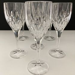 Set of 6 Royal Doulton 8" Tall Crystal Wine Glasses