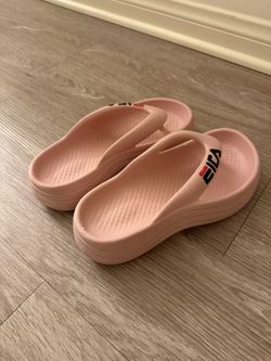 FILA Pink Slippers, Women, Size 8