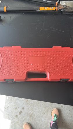 Red Hard Plastic Tool Case with Handle