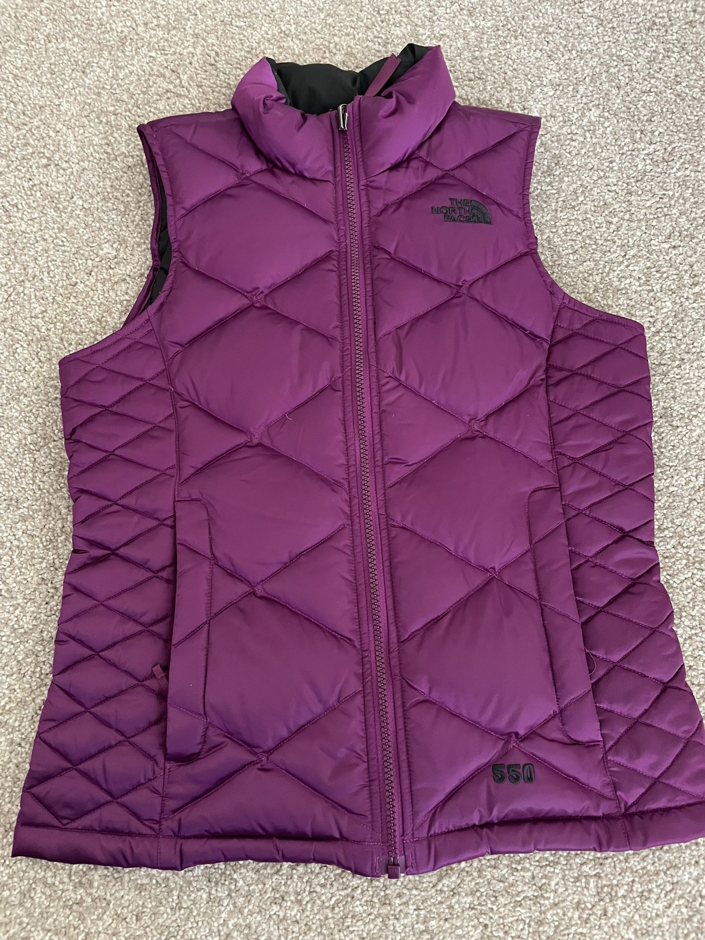 The North Face 550 Goose Down Puffer Vest Girls Size M (10-12) - Purple Fuchsia