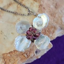 Hand Wrapped Dogwood Pendant