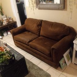 Immaculate Brown suede/velour Couch