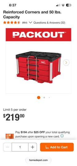Milwaukee packout 4 drawers