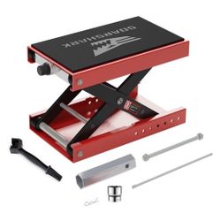 NEW!!Aluminum Motorcycle Scissor Lift Jack,1,100LBS Heavy Duty Dirt Bike Stand w/Upgraded M16 Screw & Double Reinforcement Shafts,Non-Slip Rubber Pad 