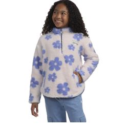 Hurley girls Sherpa printed Echo Pink. Quarter Zip Jacket Orig $48 in size 6/6x and 14/16