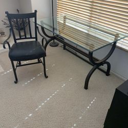 Bombay Glass Top Desk And Chair
