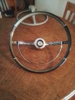 1964/65 Ford Falcon Futura/Sprint Original Steering Wheel/Horn Ring/Rare Falcon Bird Horn Button