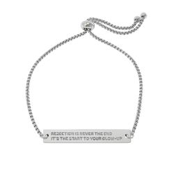 Engraved Message Bar Bracelet Adjustable Bracelet | Personalized Stainless Steel