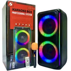 Bluetooth Karaoke Portable Speaker free wireless mic/remote/charger Bocina 8 Pulgadas Bluetooth Con