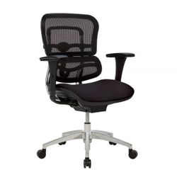 WorkPro 12000 Series Ergonomic Ergo Mesh/Fabric Mid-Back Chair, Black/Black