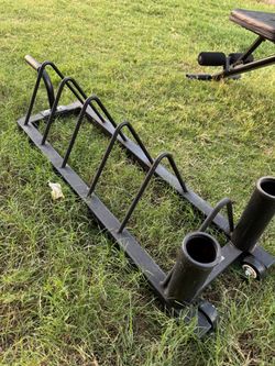 Black Steel Weight Plate Storage Rack