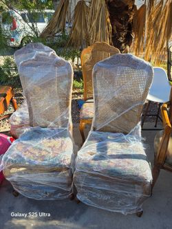 Vintage Cane Back Accent Chairs