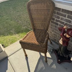 Wicker Chair And Side Table 