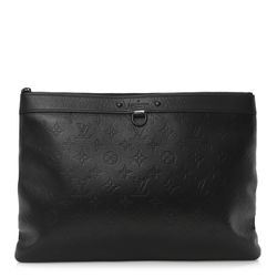 LV Louis Vuitton Men’s Black Monogram leather Pochette Clutch