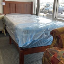 Twin Size Bed Frame Headboard Footboard With Mattress 