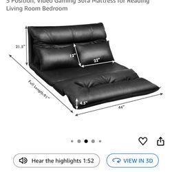 Moving Sale - Convertible Sofa Bed, Floor Couch PU Leather Loveseat Recliner, Folding lazy sofa