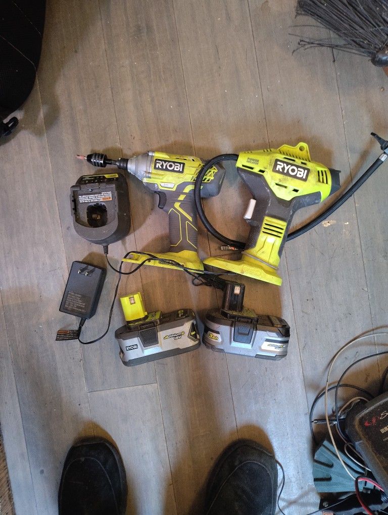 Ryobi Impact And Air Compressor