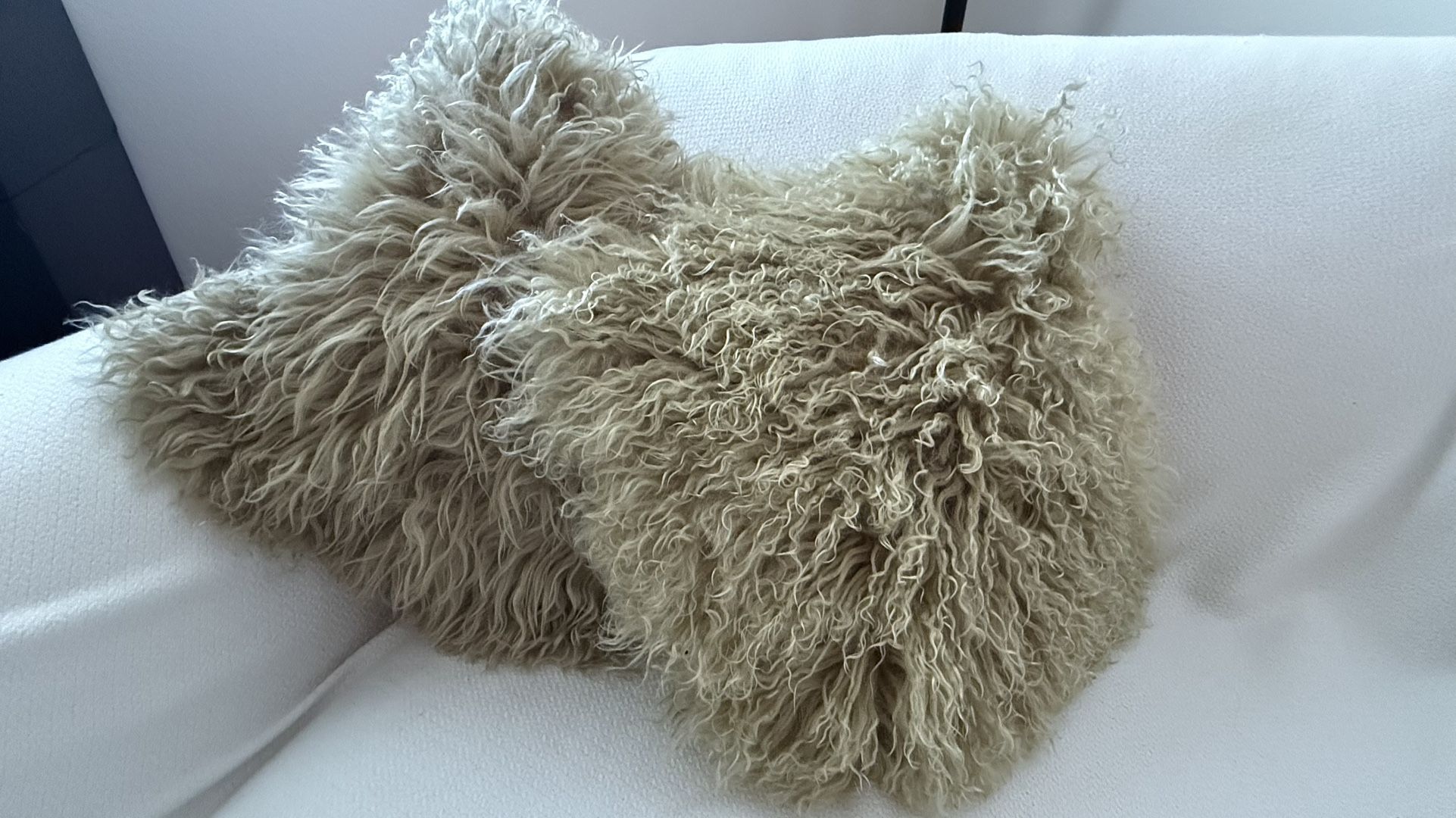 West Elm Mongolian Lamb Pillow Covers