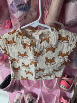 Cat & Jack Baby Fox Print Top 0-3M