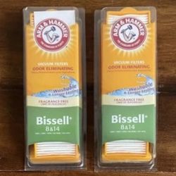 NEW Arm Hammer Odor Eliminating Vacuum Filter Bissell 8 and 14 Washable $3 each or $5 for both xox