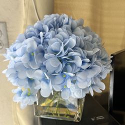 Silk Hydrangeas In Vase 