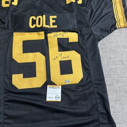 Robin Cole Signed  Autograph Custom Jersey With  TSE COA - Pittsburg Steelers