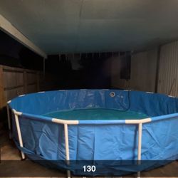 Funsicle 14ft Activity Above Ground Metal Frame Swimming Pool, Includes SkimmerPlus Pump