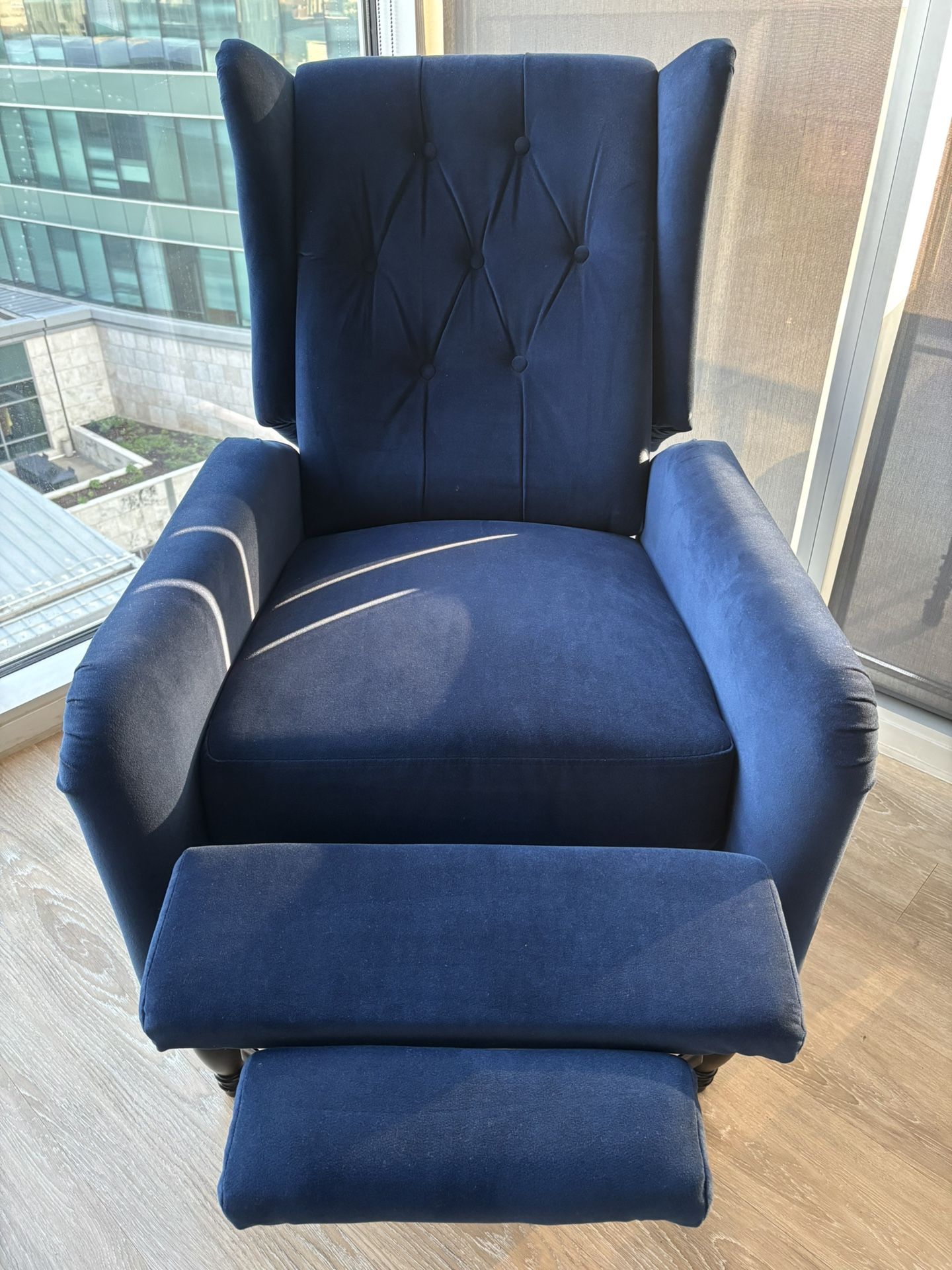 Kelly Clarkson Home Blue 26.5” Wide wing chair recliner