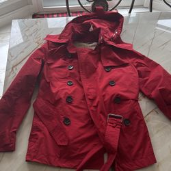 Burberry Rain Trench Short Jacket Red 