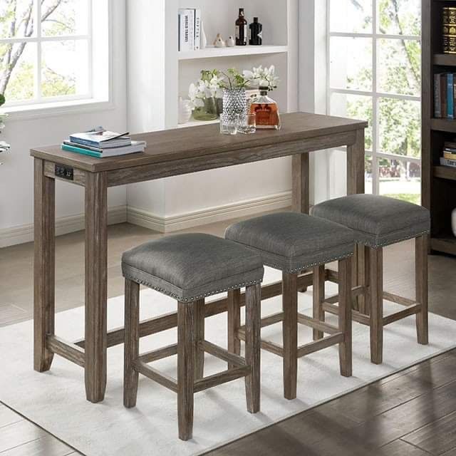 4 PIECE KITCHEN RECEPTION SET MESA ALTA BANCOS