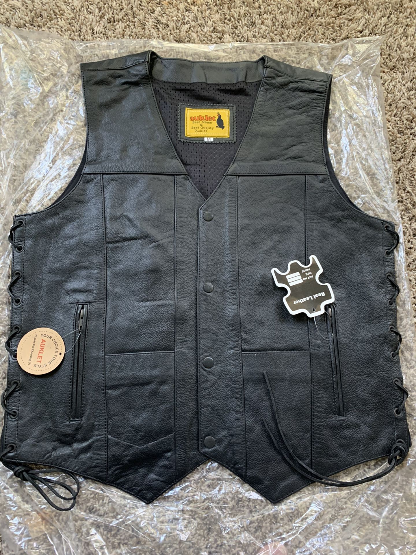 Vest motorbikes Leather ten pakets Men