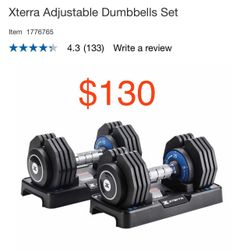 Xterra Adjustable Dumbbells Set 25 Lbs