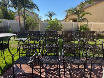 set of 14 pcs total heavy cast iron outdoor bar/chair/table