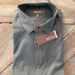 Kenneth Cole Reaction Men’s Slim-fit dress shirt XL 17 34-35 grey new with tags