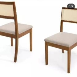 💧💧💥P317#12 💧💧$150 Set of 2 Cane Back Dining Chairs Oak - Herval