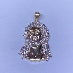 10k Jesus Face Pendant 
