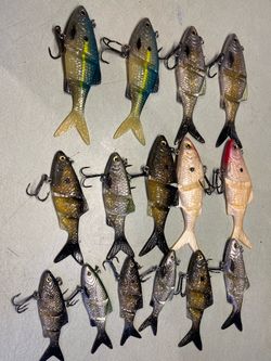 Lot of plastic swim bait, Bass fishing lures for bass
